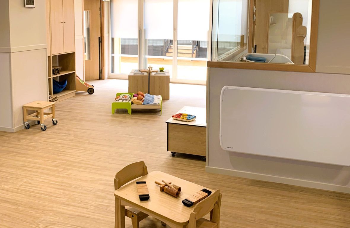 Vue sur espace extérieur au sein de la Crèche Babilou Levallois Vergniaud 