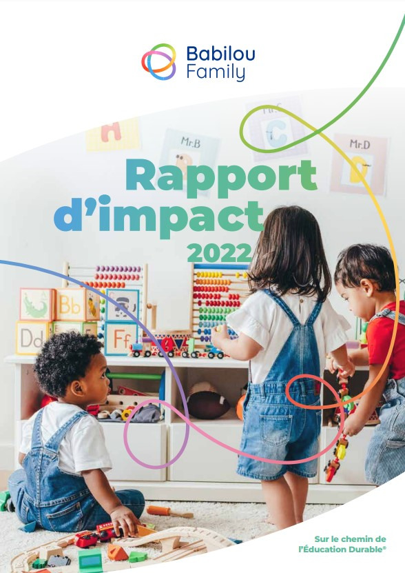 Première de couverture du rapport d'impact 2022 de Babilou Family