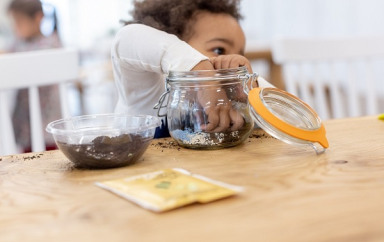 Atelier nature - arrosage de lentilles - Babilou