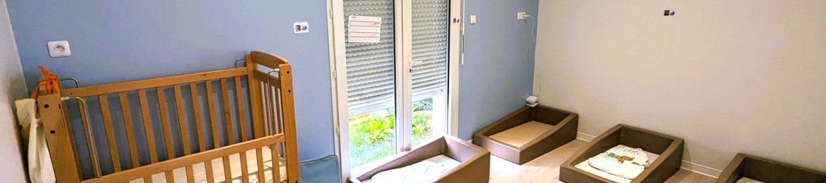 Dortoir pour enfants au sein de la crèche Esbly Aulnoyes