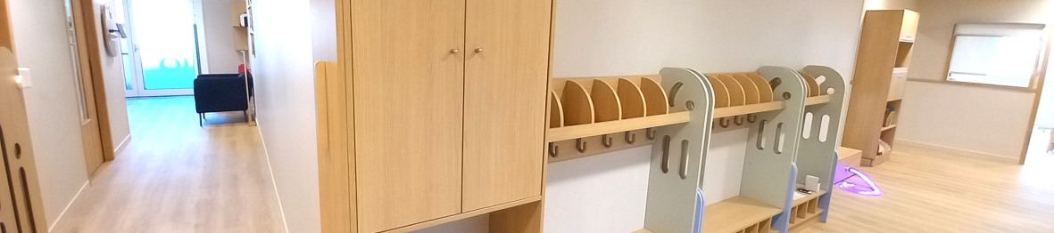 Vestiaire pour enfants au sein de la crèche Babilou Antibes Deuxième Avenue