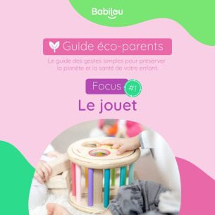 Visuel guide éco-parents qui traite de la thématique des jouets