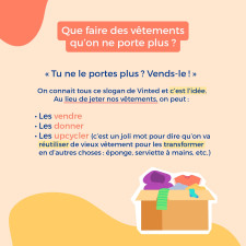 Visuel guide éco-parents qui traite de la thématique des vêtements